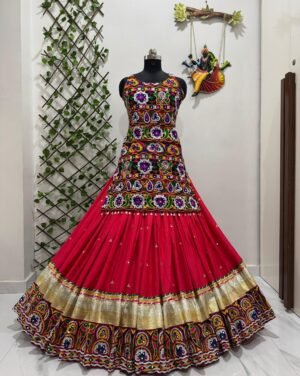 Alternative view of ❤️💐AK SERIES PRESENTING NEW  NAVRATRI  SPECIAL INDOWESTERN LEHENGA SET WITH GAMTHI WORK 💐❤️