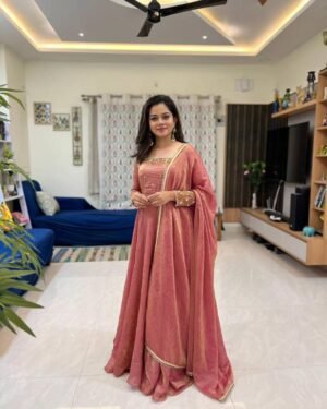 Shine Bright In Our perfectly festive-ready and exuding timeless charm and elegance for the season! ✨💕 Bringing those vibrant festive vibes! 🌸✨ Launching a stunning Rust anarkali with intricate embroidery paired with a Dupptta and a gorgeous thread work details Fully stitched for effortless festive glam!