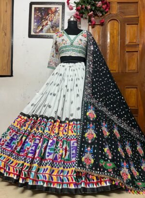Alternative view of ❤️💐PRESENTING NEW NAVRATRI SPECIAL DESIGNER PRINTED & EMBROIDERIED LAHENGA CHOLI💐❤️