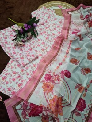 Alternative view of WOMEN PREMIUM COTTON BLEND PRINTED KURTA SET