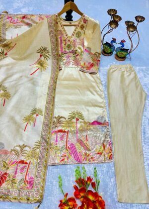Alternative view of AK NEW ĐĚSIGNER PARTY WEAR TOP AND PANT WITH FANCY DUPPATA AND EMBROIDERY WORK