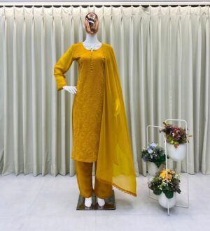 DESIGNER WEAR EXCLUSIVE GEORGETTE WITH EMBROIDERY SUIT WITH DUPATTA