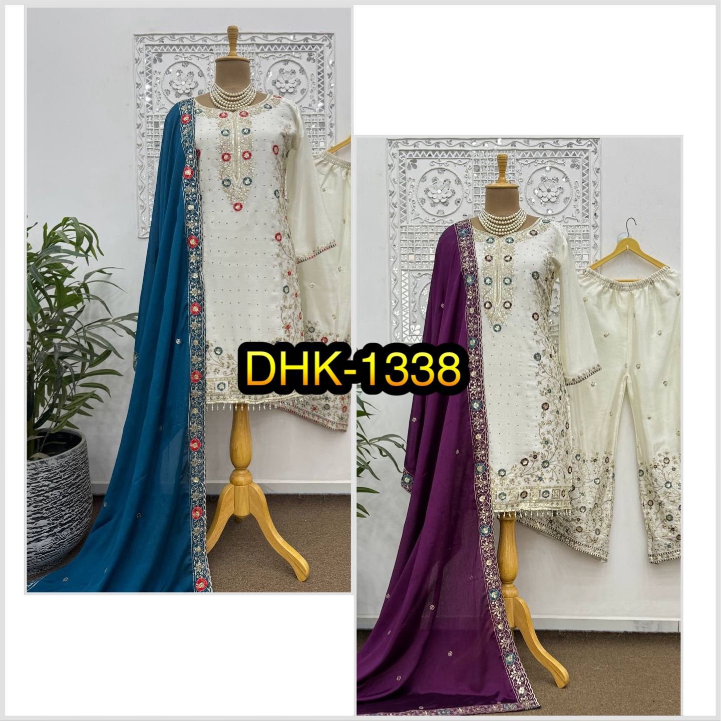 PRESERNTING NEW PAKISTANI READY TO WEAR COLLECTION WITH EMBROIDERY SEQUENSE WORK TOP-PLAZZO WITH DUPATTA 👍 - Image 6