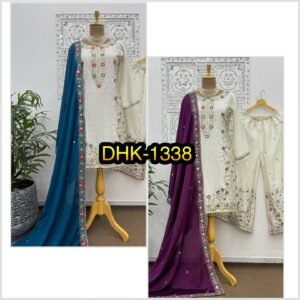 PRESERNTING NEW PAKISTANI READY TO WEAR COLLECTION WITH EMBROIDERY SEQUENSE WORK TOP-PLAZZO WITH DUPATTA 👍