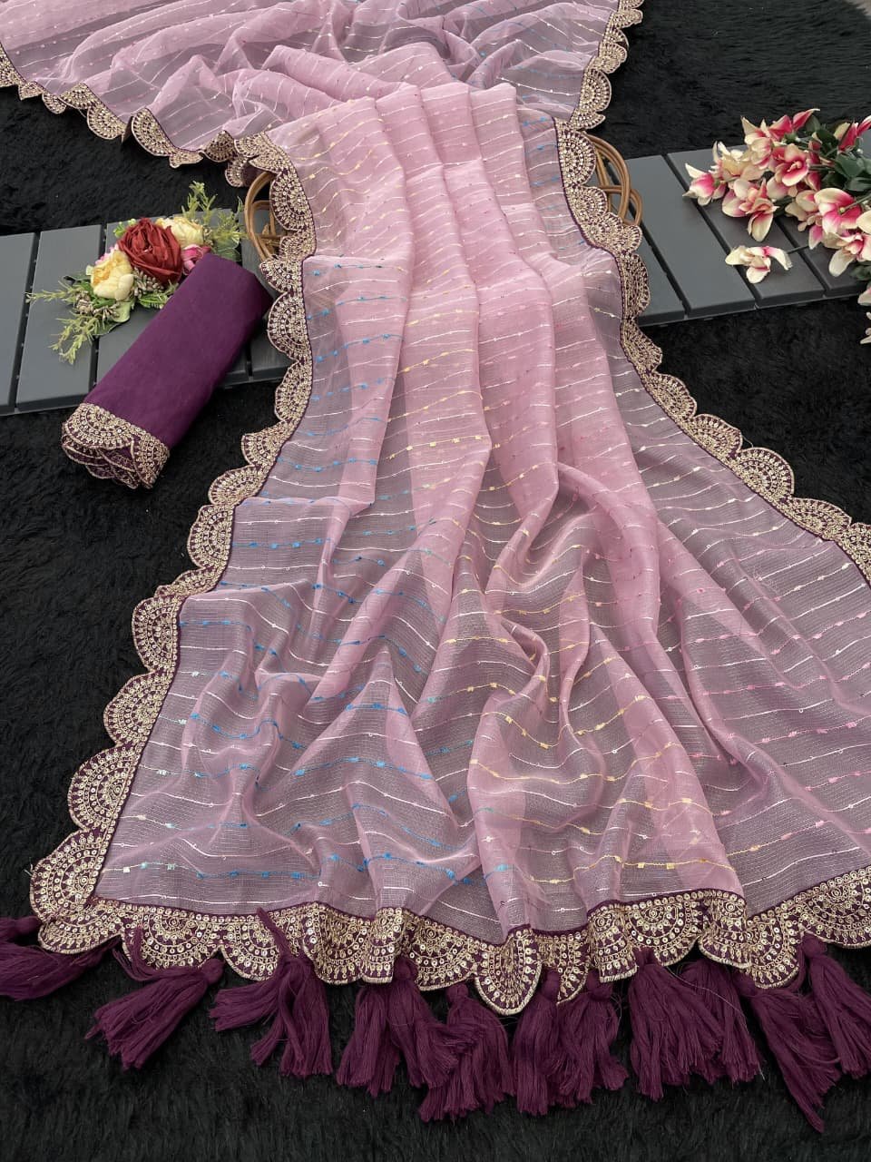 New Lounching in Tussue Silk saree - Image 20