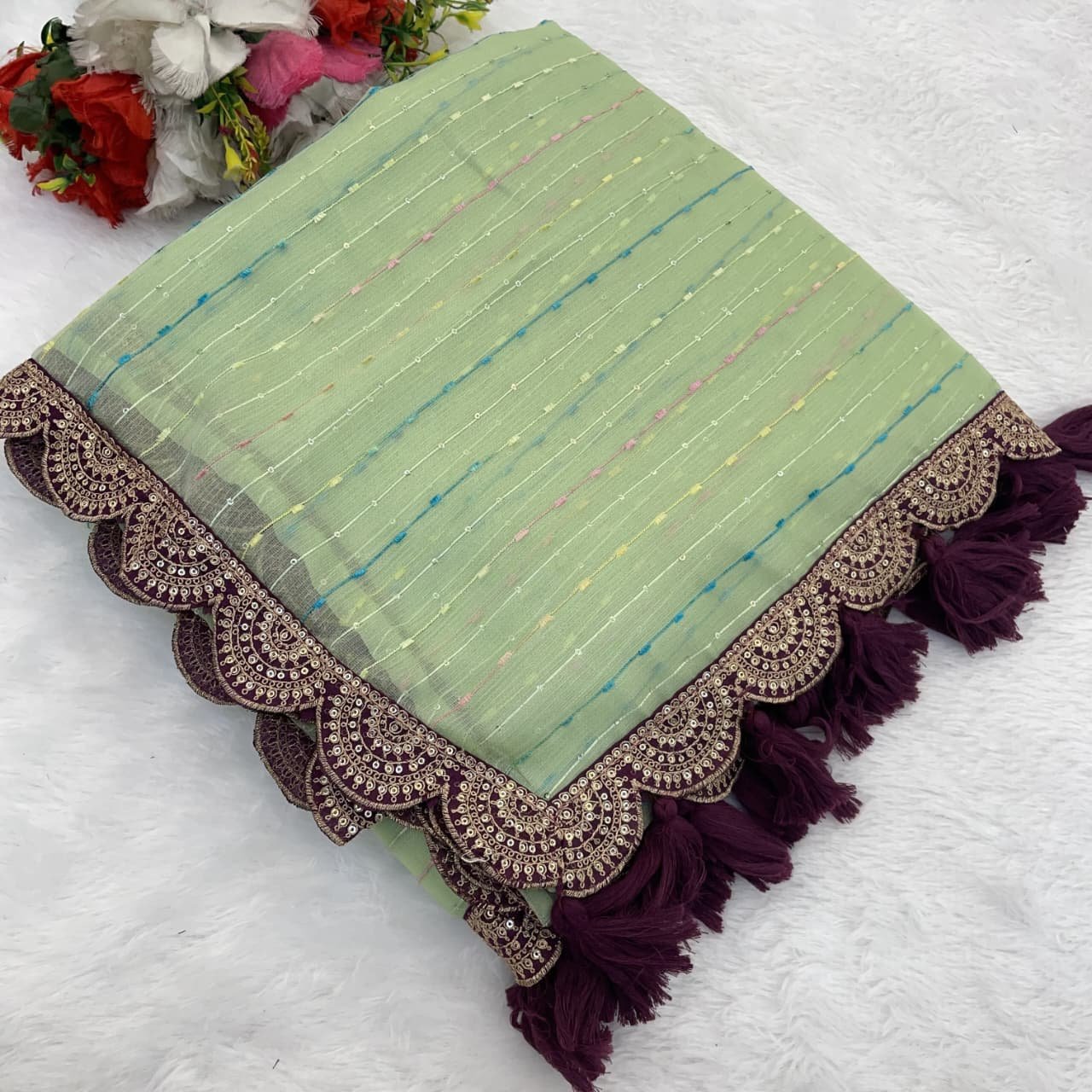 New Lounching in Tussue Silk saree - Image 18