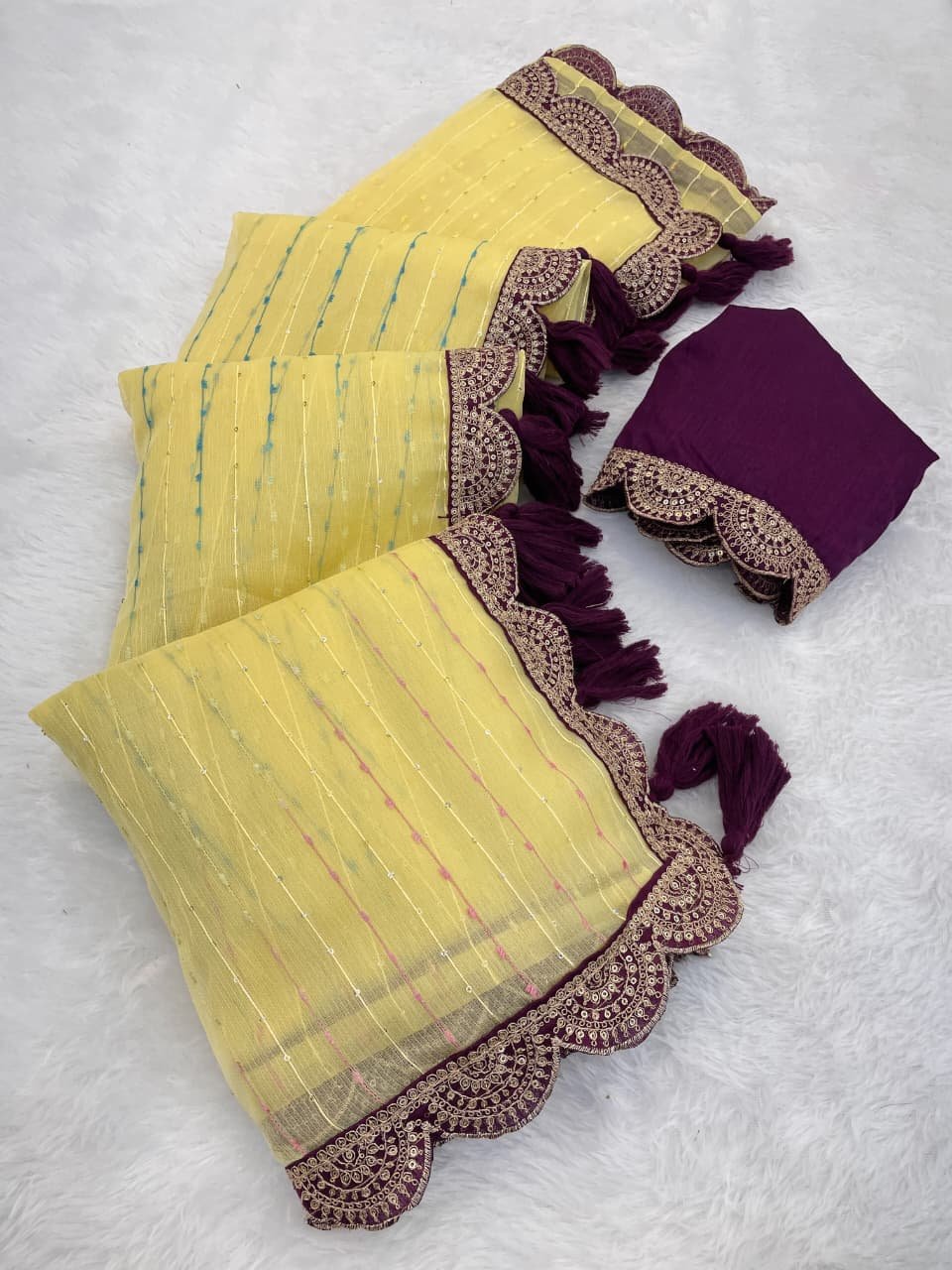 New Lounching in Tussue Silk saree - Image 15