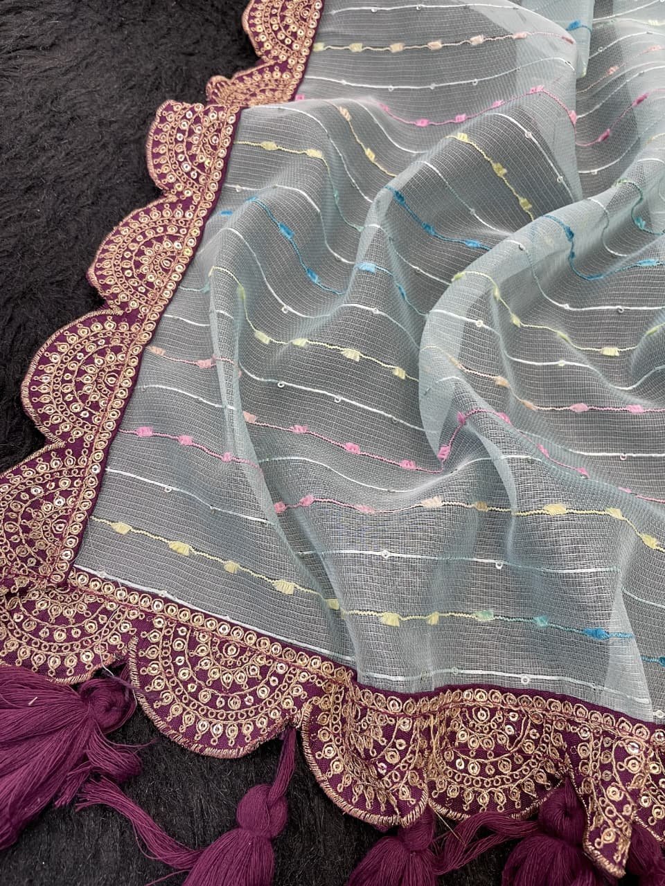 New Lounching in Tussue Silk saree - Image 8