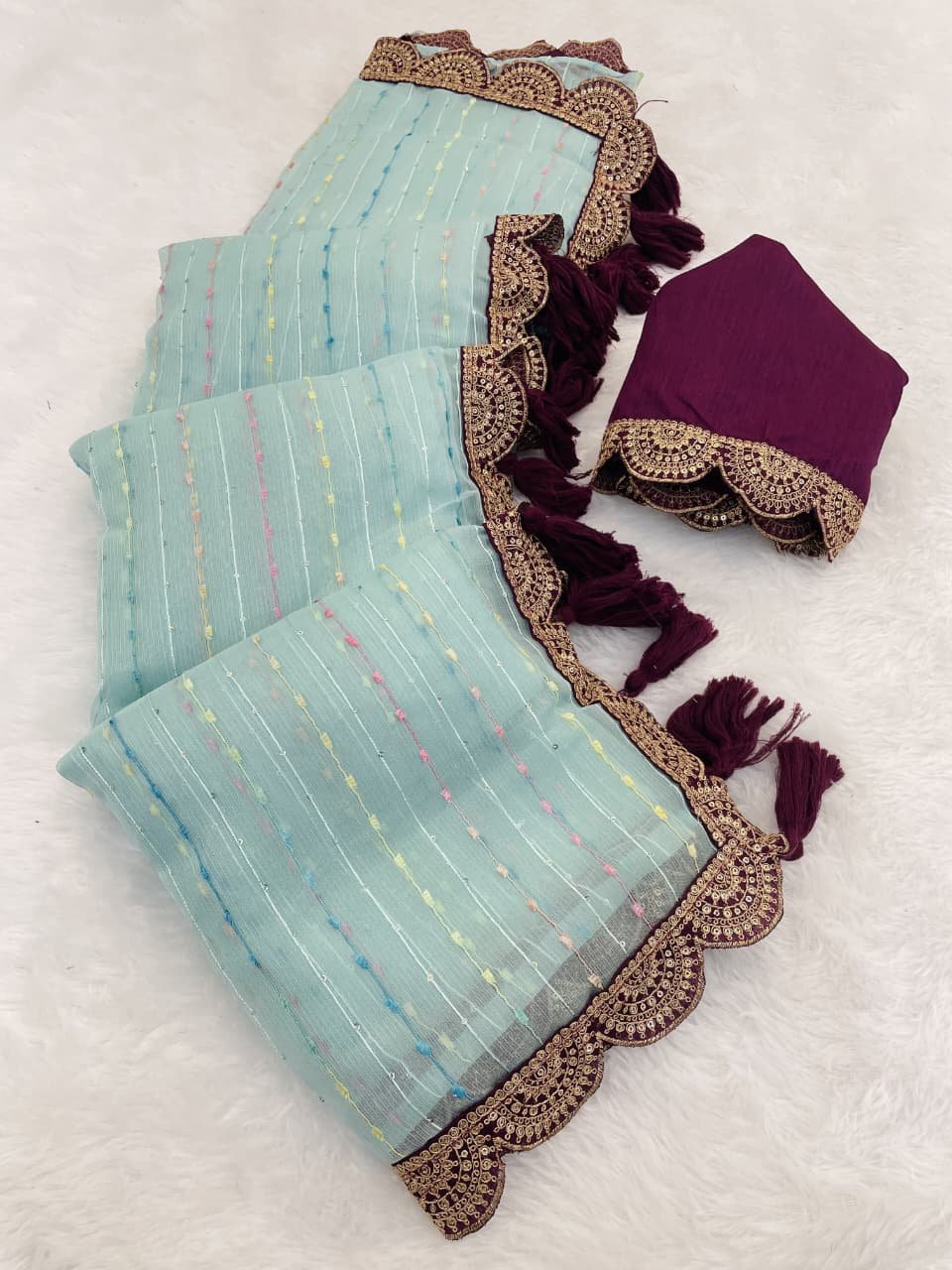 New Lounching in Tussue Silk saree - Image 6