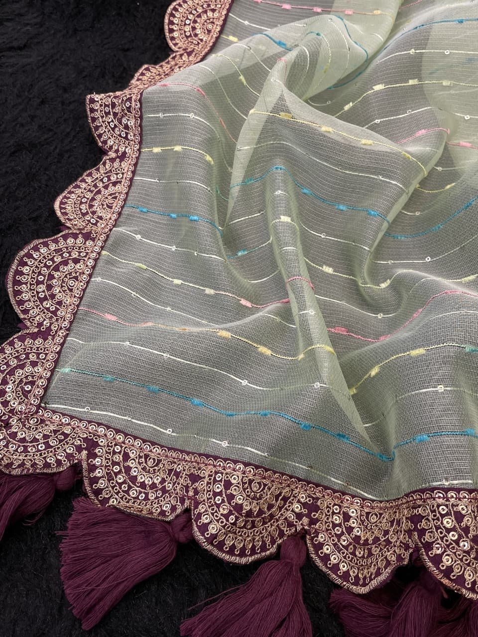 New Lounching in Tussue Silk saree - Image 2