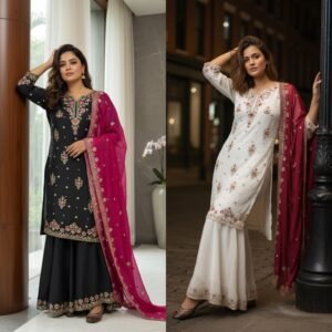 🖤💖💐ENHANCE THE BEAUTY OF YOUR WARDROBE WITH THIS NEWLY LAUNCHED KURTI & PLAZZO SET💐🤍♥️