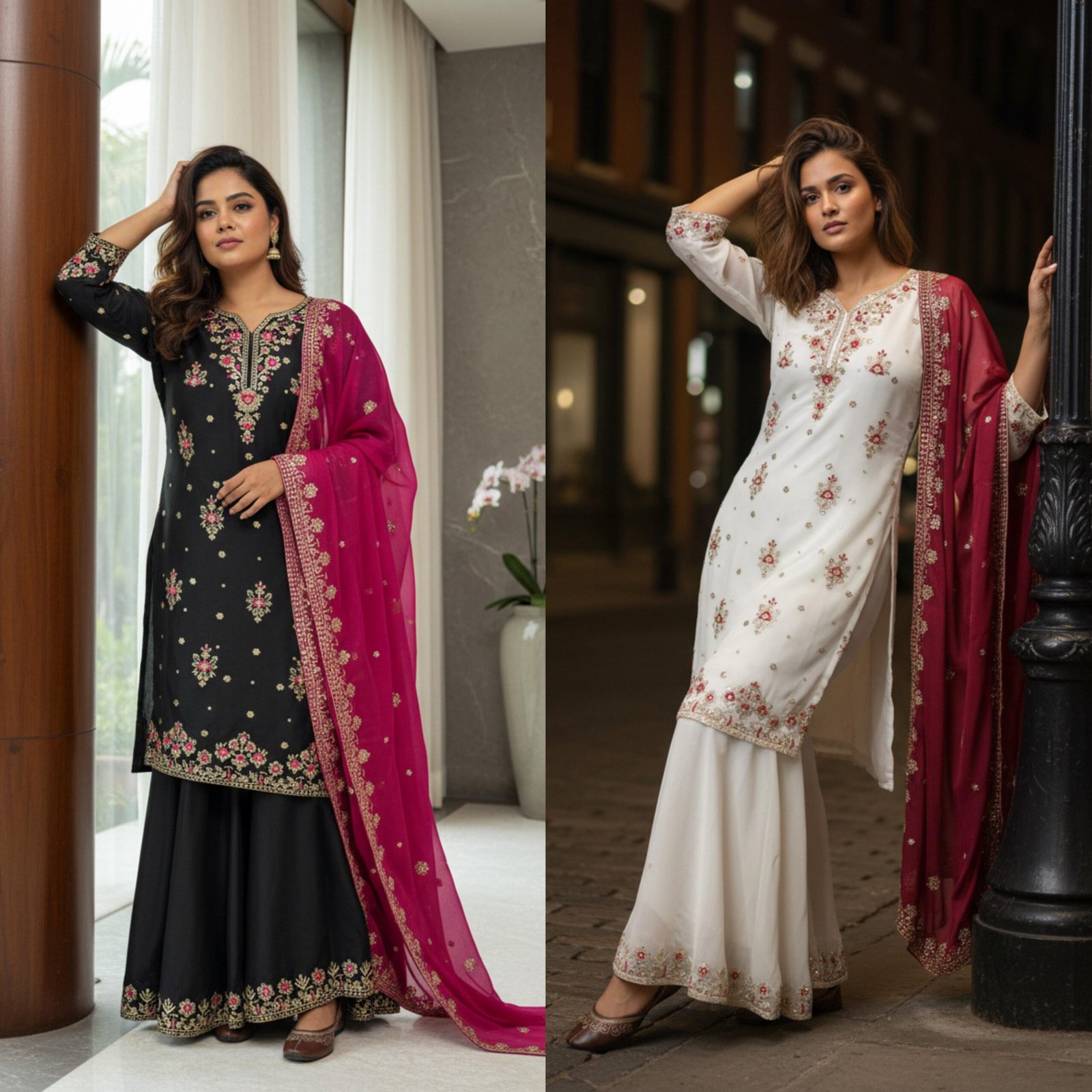 🖤💖💐ENHANCE THE BEAUTY OF YOUR WARDROBE WITH THIS NEWLY LAUNCHED KURTI & PLAZZO SET💐🤍♥️