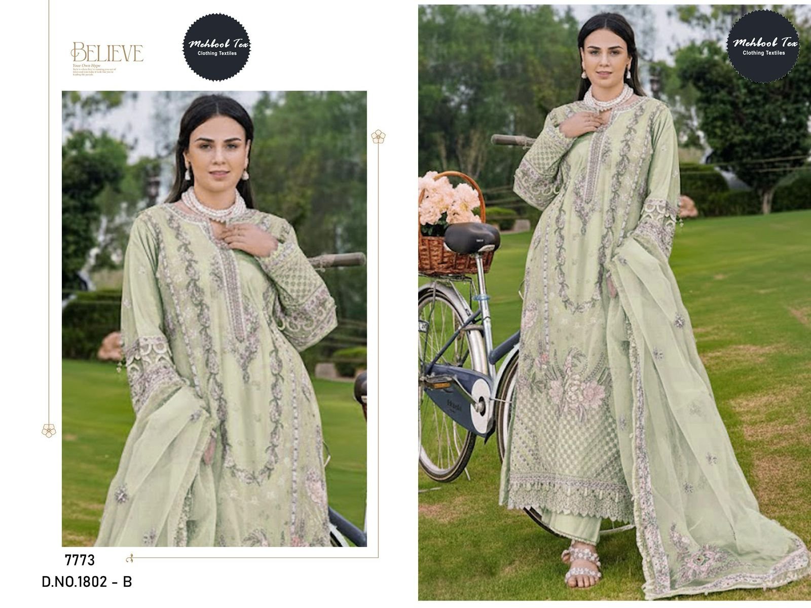 OMBRE PREMIUM VOL-9 Heavy embroderd duppta collection - Image 3