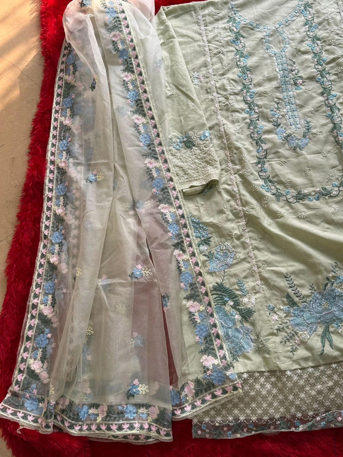 OMBRE PREMIUM VOL-9 Heavy embroderd duppta collection - Image 4