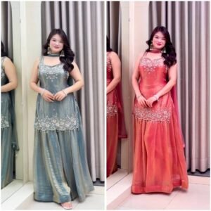 LAUNCHING NEW TRANDING COLLECTION 3 PIECE FANCY KURTI WITH PLAZZO AND BEAUTIFUL DUPATTA