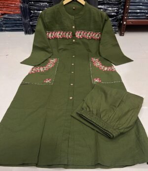 Alternative view of Upgrade your office wear wardrobe with this classy kurti embroidery work detailing