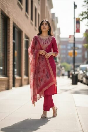 WOMEN'S PURE VISCOSE CHANDERI KURTA SETS
