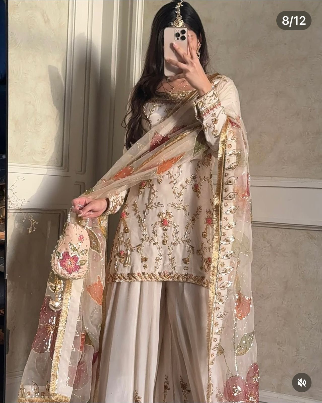 Top Fabric : Pure Cinon Silk With Embroidery 5mm Sequence Work With Sleeves AK:-1215