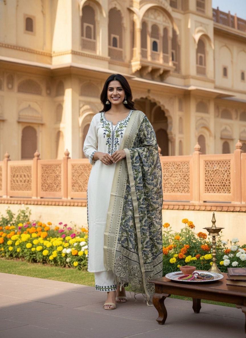 New Designers Kurti Pent Dupatta Set