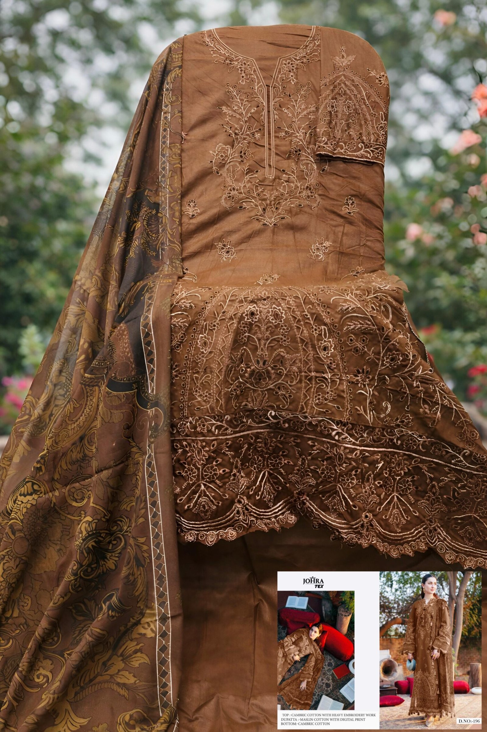 CAMBRIC COTTON WITH CHIKANKRI EMBROIDERY WORK - Image 2