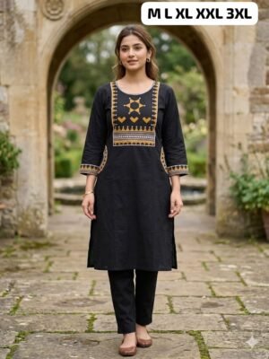 Alternative view of A-Line Kurti with Plazzo