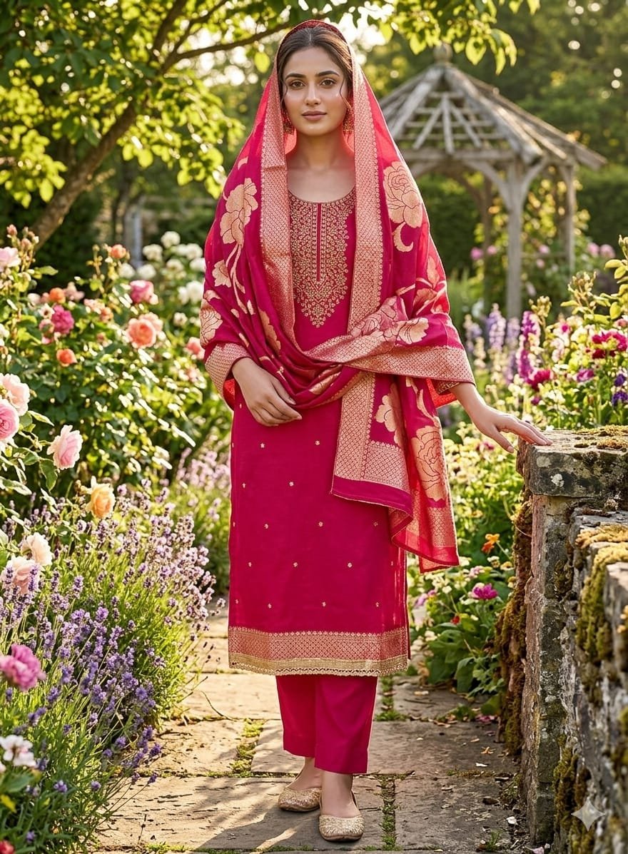 Top Fabric :- * ROMAN SILK WORK(1.9)* - Image 2