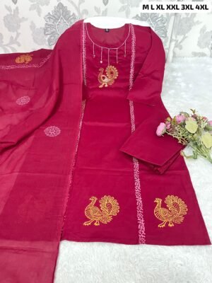 Alternative view of Pure Cotton Kurti With Block Print With Pant With Block Print Duppata