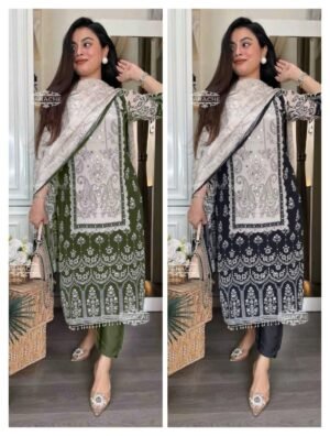 DESIGNER WEAR TRENDING  TOP WITH PRINTED WORK WITH DAIMAND WORK WITH PANT AND DUPATTA