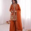 Launching New Party Wear Look Pur Heavy Fendy Silk Top Plazzo & Dupatta Set
