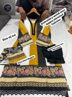 Top :- pure jaam cotton with beautiful full neck / daman lace/ border