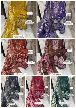 •Cotton  Printed Heavy Embroidered Lawn Shirts & daman work