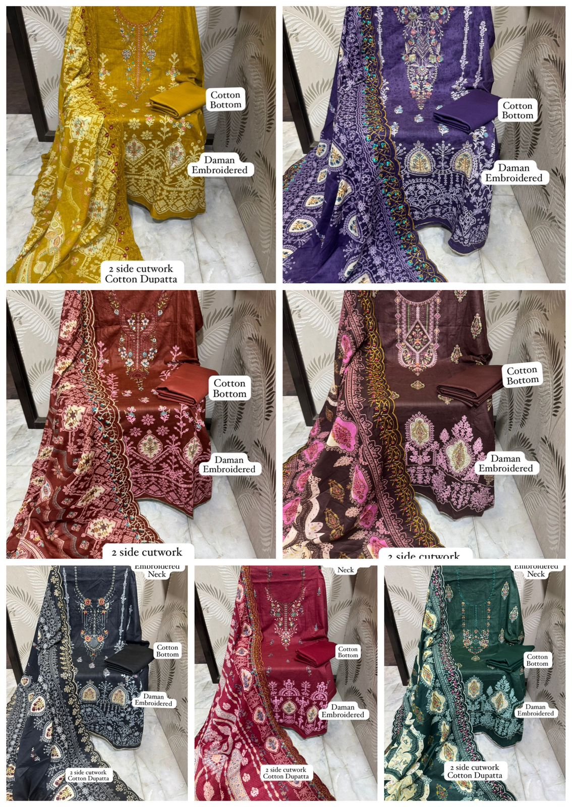 •Cotton Printed Heavy Embroidered Lawn Shirts & daman work