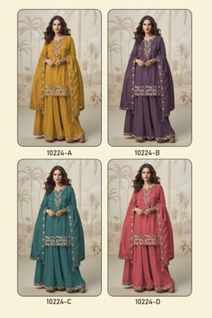 Roman Simar with Embroidery Multi & Zarkhan Work