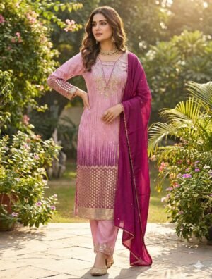 Alternative view of PERFECT FOR PARTY AND WEDDING DESIGNER WEAR EMBROIDERED TOP PANT AND DUPATTA