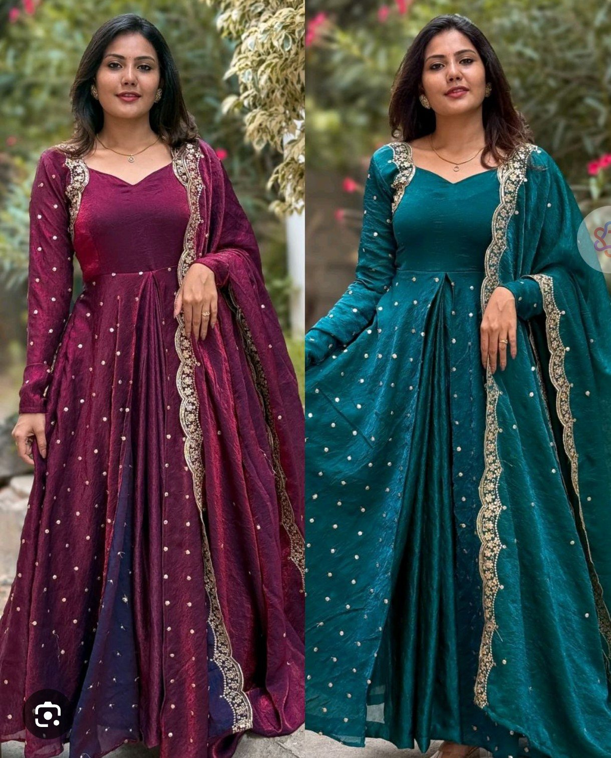 Dazzle In This Exquisite Georgette anarkali, Adorned With Intricate Embroidery That Adds A Touch Of Elegance To Any Festive Occasion Twirl With Grace And Let The Vibrant Colors Come Alive! Perfect For Celebrating Joyous Moments And Creating Unforgettable Memories. Get Ready To Steal The Spotlight!