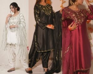 Đěsigner Party Wear Look Top With Farshi Salwar   (AK-1279)