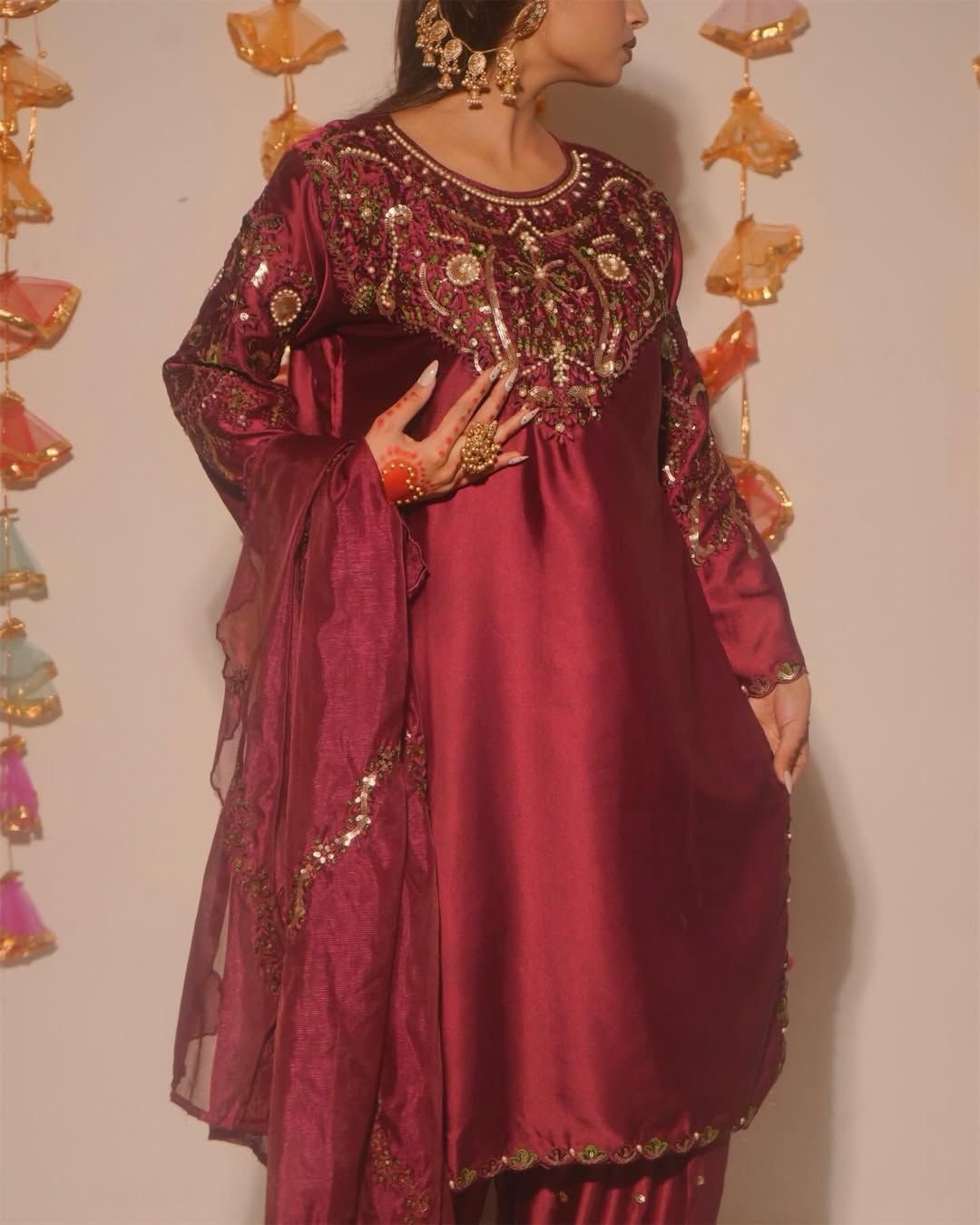 Đěsigner Party Wear Look Top With Farshi Salwar (AK-1279) - Image 6