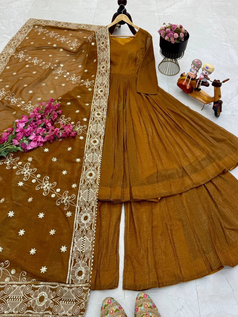 AK-Series Real Modeling New Designer Party Sharara Suit & Dupatta Set ®️Model@inehabhandari @mousha_khatri - Image 4