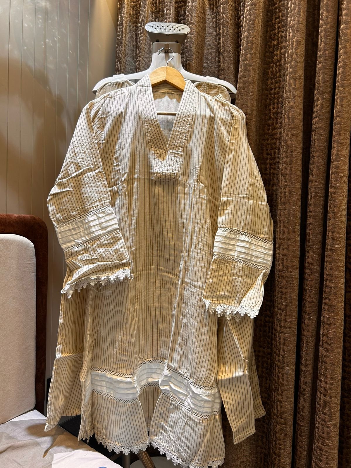 PAKISTANI STYLE LACE WORK CORDSET FABRIC-RAYON - Image 7