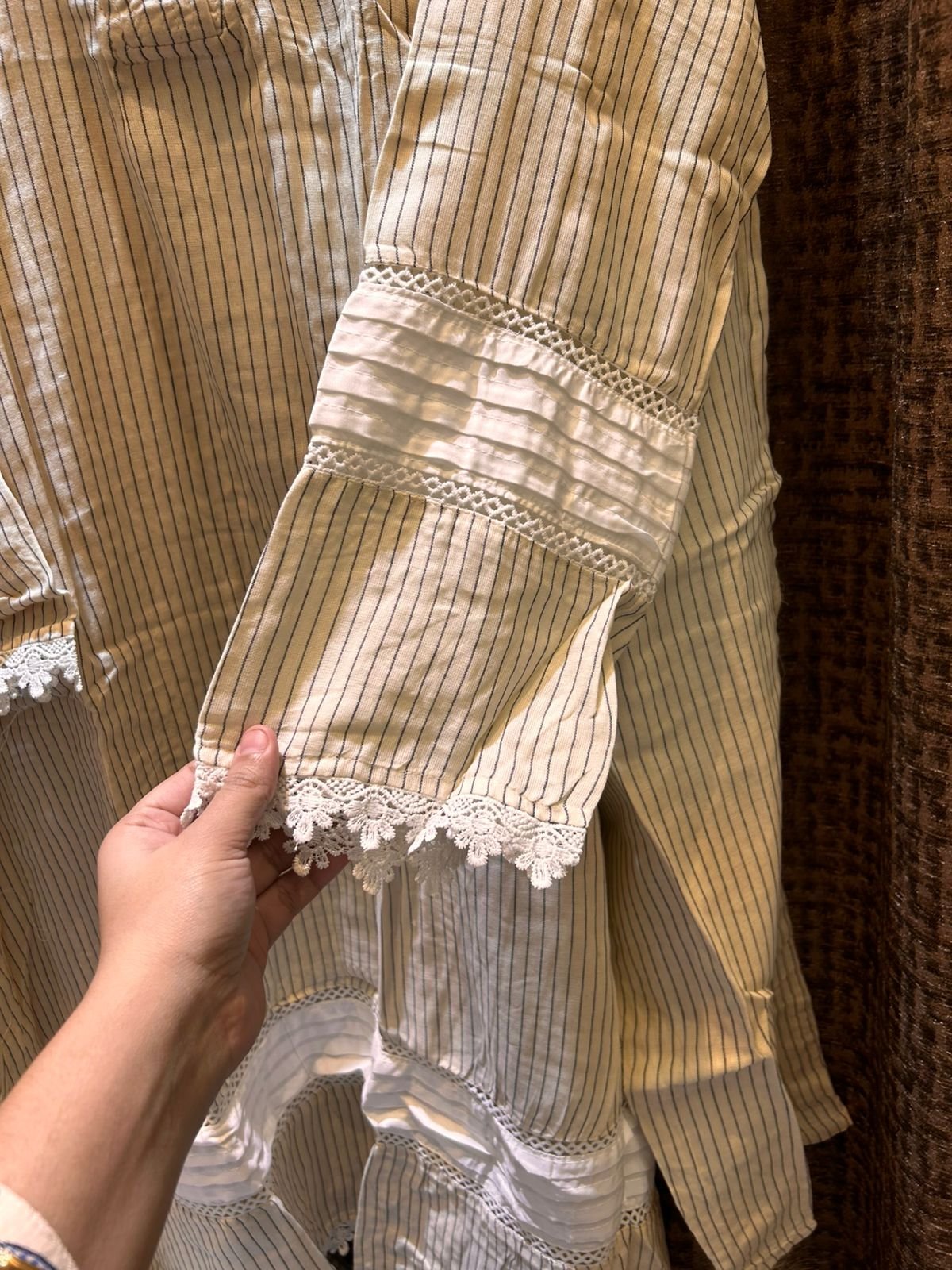 PAKISTANI STYLE LACE WORK CORDSET FABRIC-RAYON - Image 8