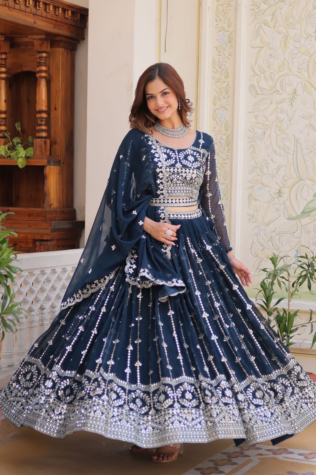 AK series now AK Creation Product code:- AK-085Real Modling ProductAK Creation is New Launching Wedding Lehenga Choli - Image 4