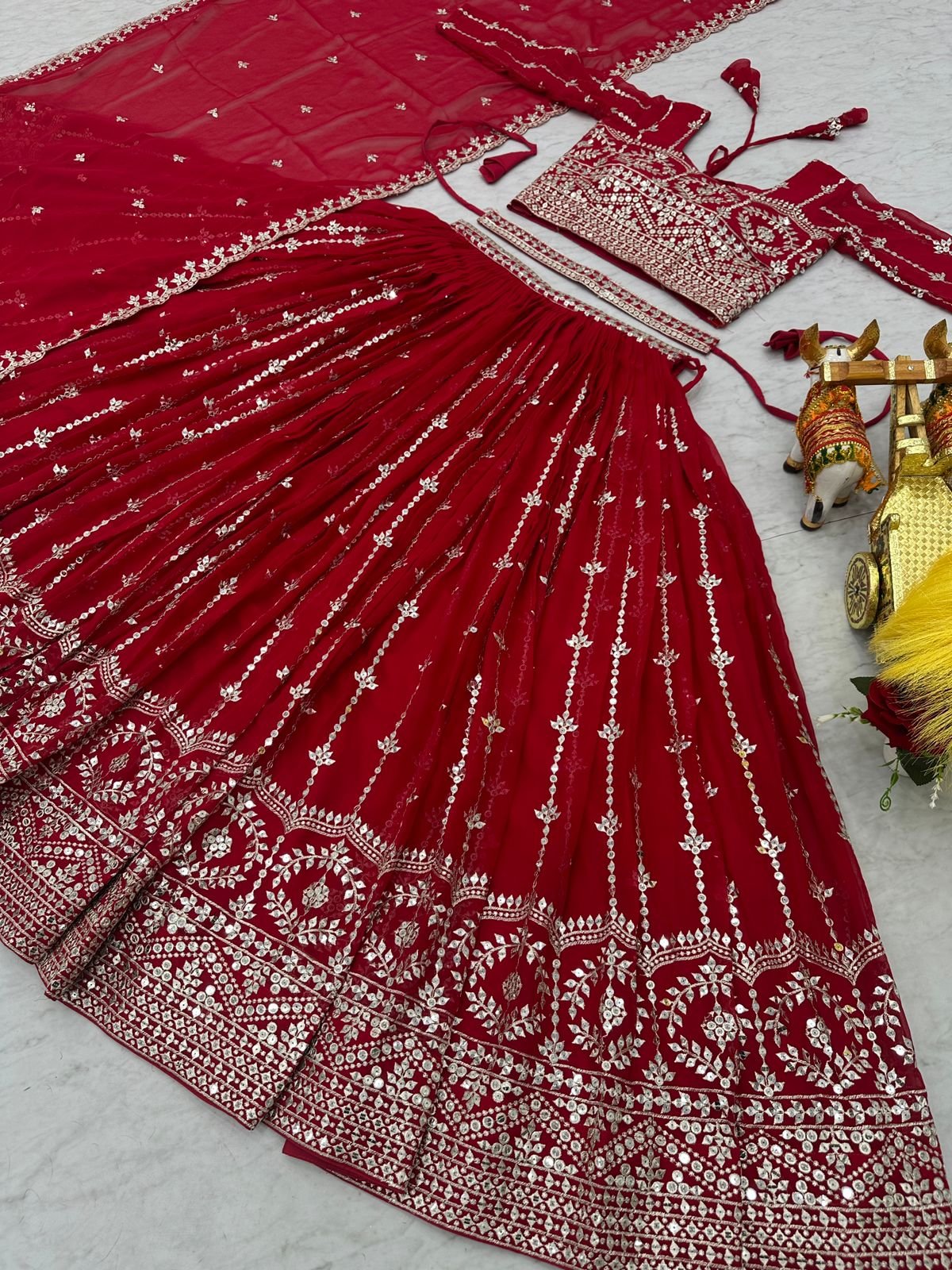 AK series now AK Creation Product code:- AK-085Real Modling ProductAK Creation is New Launching Wedding Lehenga Choli - Image 3
