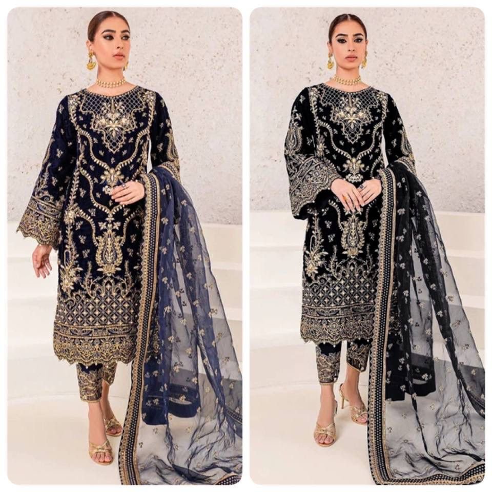 PRESERNTING NEW EID COLLECTION WITH EMBROIDERY SEQUENSE WORK CHINON TOP-PENT WITH DUPATTA