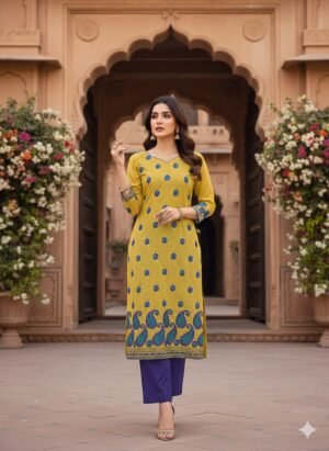 Alternative view of Heavy Pure Fox Georgette,Rayon And Cotton With Heavy Embroidered Very Beautiful Design And Sequence Work High Quality Material