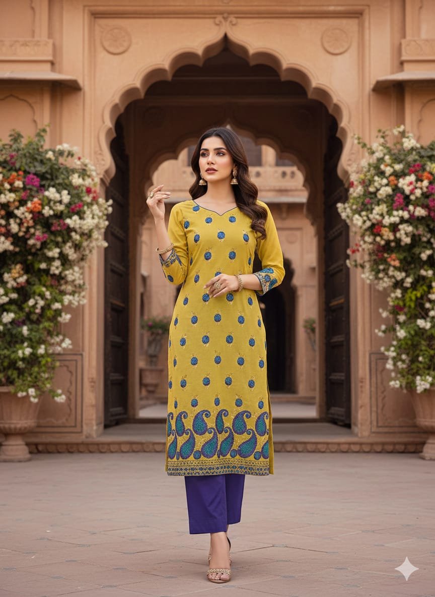 Heavy Pure Fox Georgette,Rayon And Cotton With Heavy Embroidered Very Beautiful Design And Sequence Work High Quality Material - Image 2