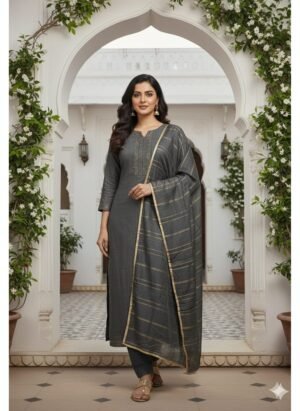 Heavy Pure Fox Georgette,Rayon And Cotton With Heavy Embroidered Very Beautiful Design And Sequence Work High Quality Material