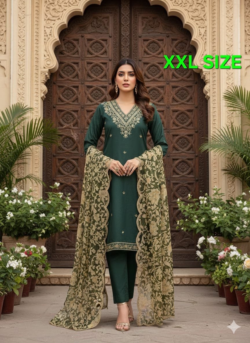 Heavy Pure Fox Georgette,Rayon And Cotton With Heavy Embroidered Very Beautiful Design And Sequence Work High Quality Material - Image 11