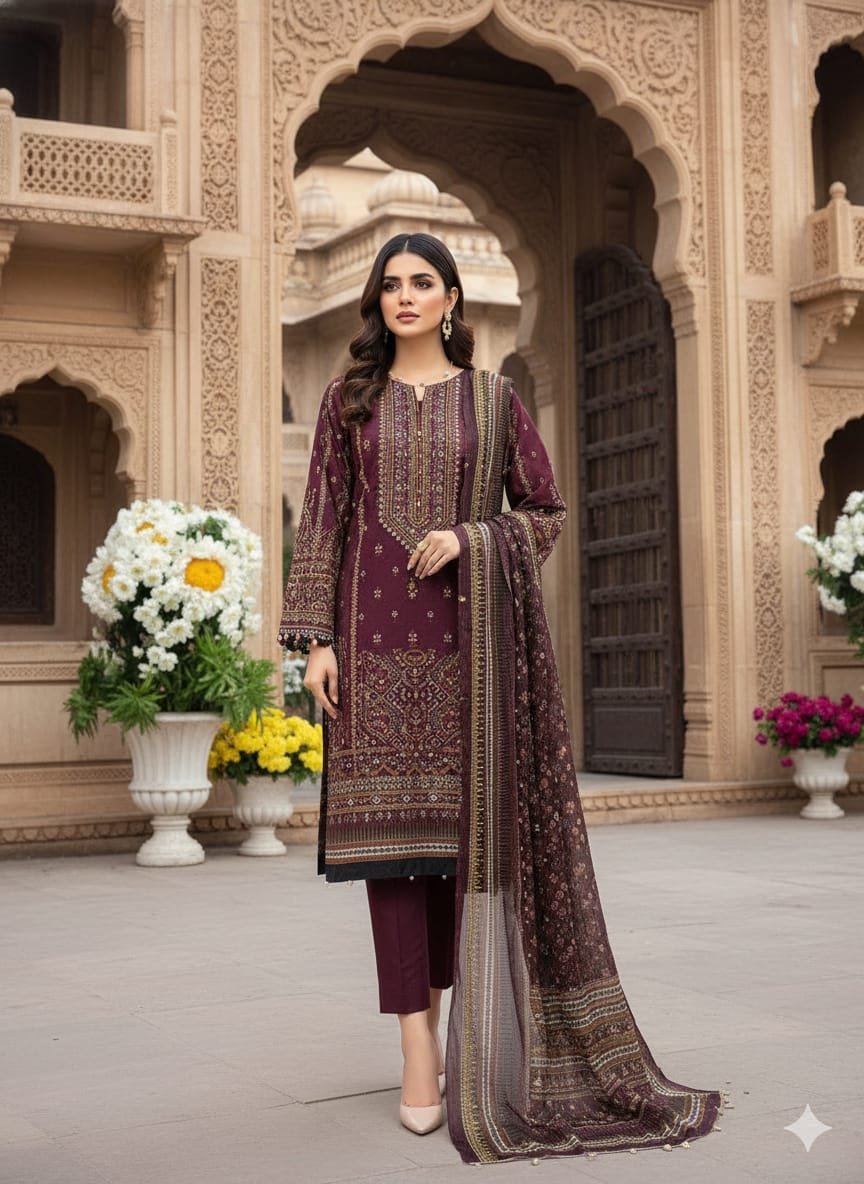 Heavy Pure Fox Georgette,Rayon And Cotton With Heavy Embroidered Very Beautiful Design And Sequence Work High Quality Material - Image 17