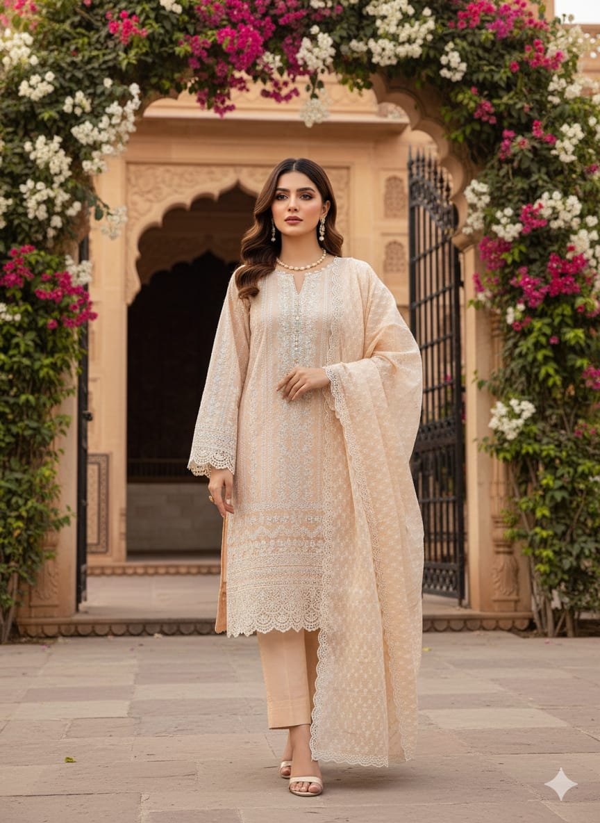 Heavy Pure Fox Georgette,Rayon And Cotton With Heavy Embroidered Very Beautiful Design And Sequence Work High Quality Material - Image 21