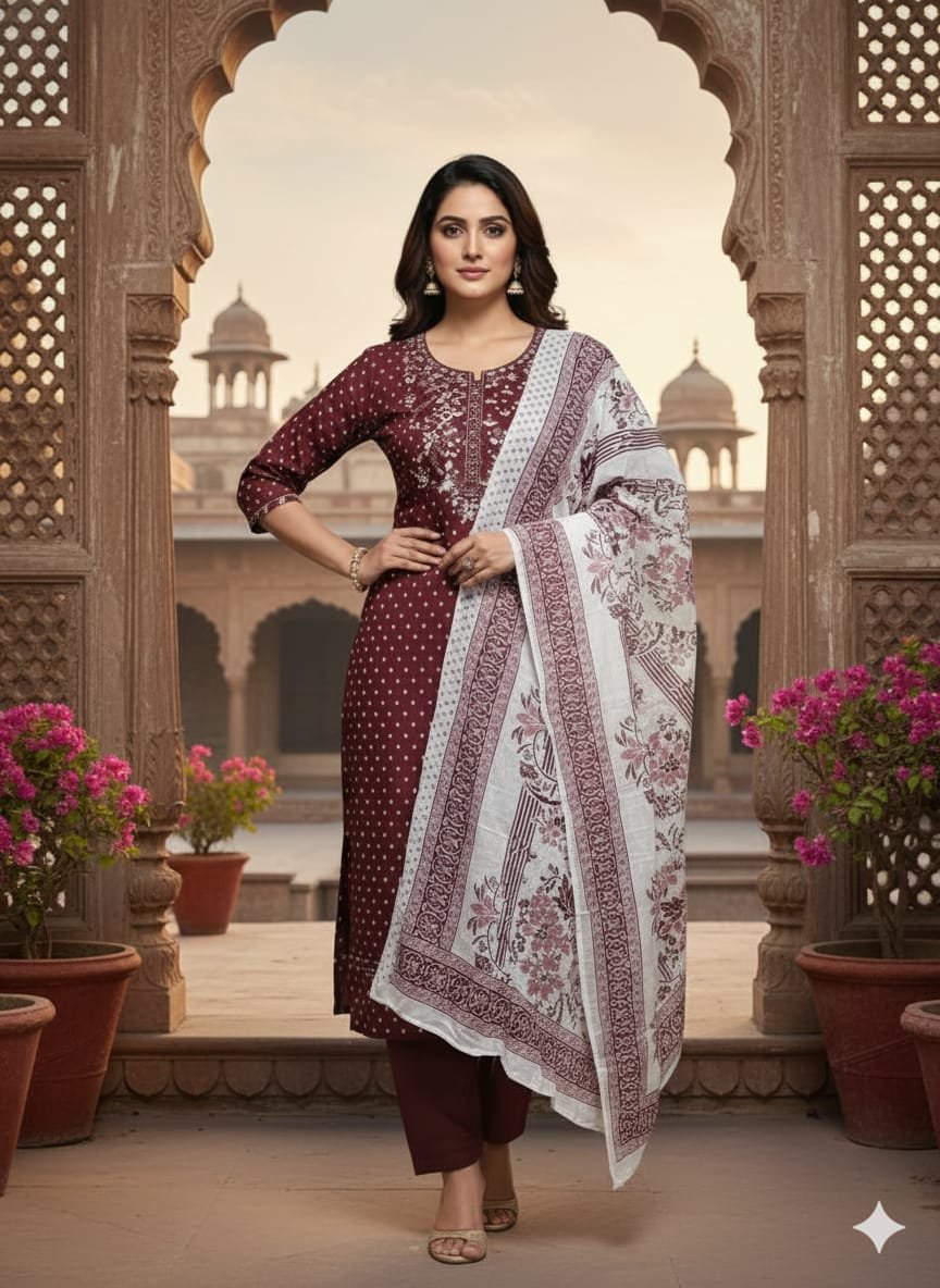 Heavy Pure Fox Georgette,Rayon And Cotton With Heavy Embroidered Very Beautiful Design And Sequence Work High Quality Material - Image 23